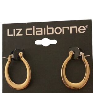 Liz Claiborne gold hoops NWT